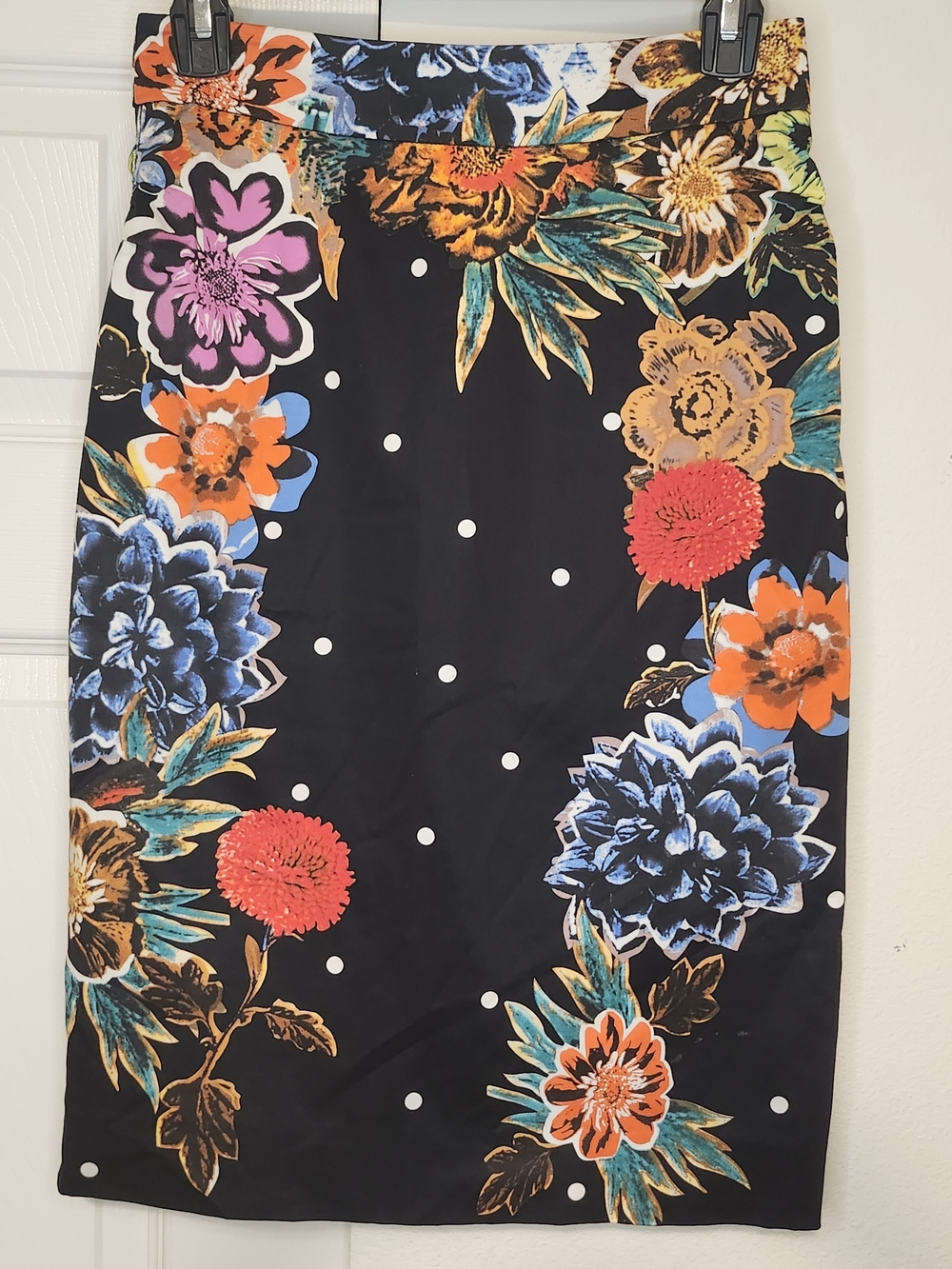 Yoana Baraschi Anthropologie Floral Polka Dot Pencil Skirt
